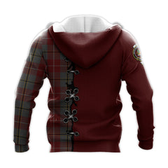 Douglas Ancient Red Tartan Hoodie - Lion Rampant And Celtic Thistle Style