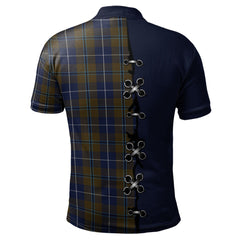 Douglas Brown Tartan Polo Shirt - Lion Rampant And Celtic Thistle Style