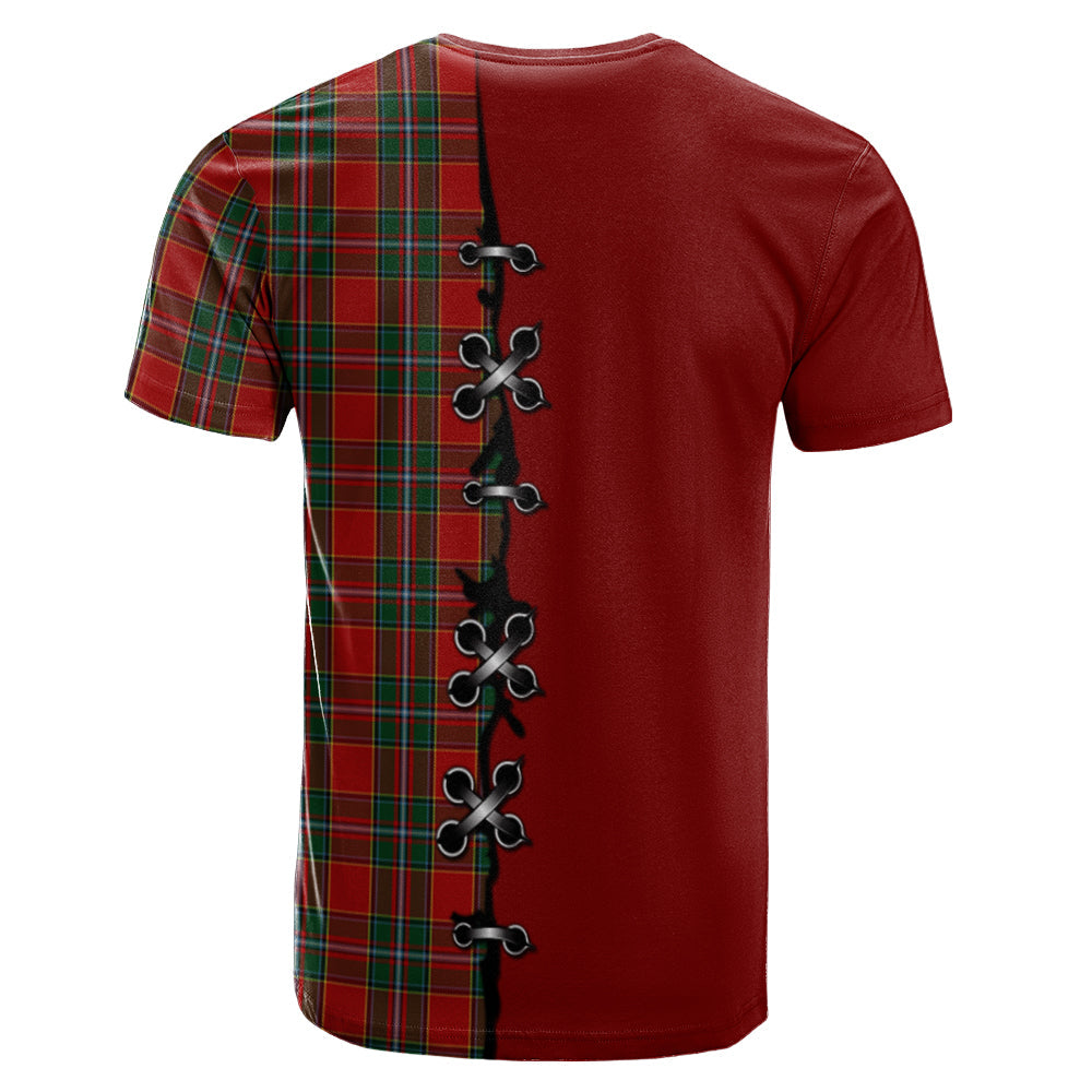 Drummond Ancient Tartan T-shirt - Lion Rampant And Celtic Thistle Style