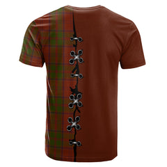 Drummond Clan Tartan T-shirt - Lion Rampant And Celtic Thistle Style