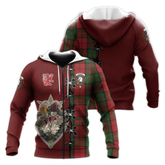 Dunbar Tartan Hoodie - Lion Rampant And Celtic Thistle Style