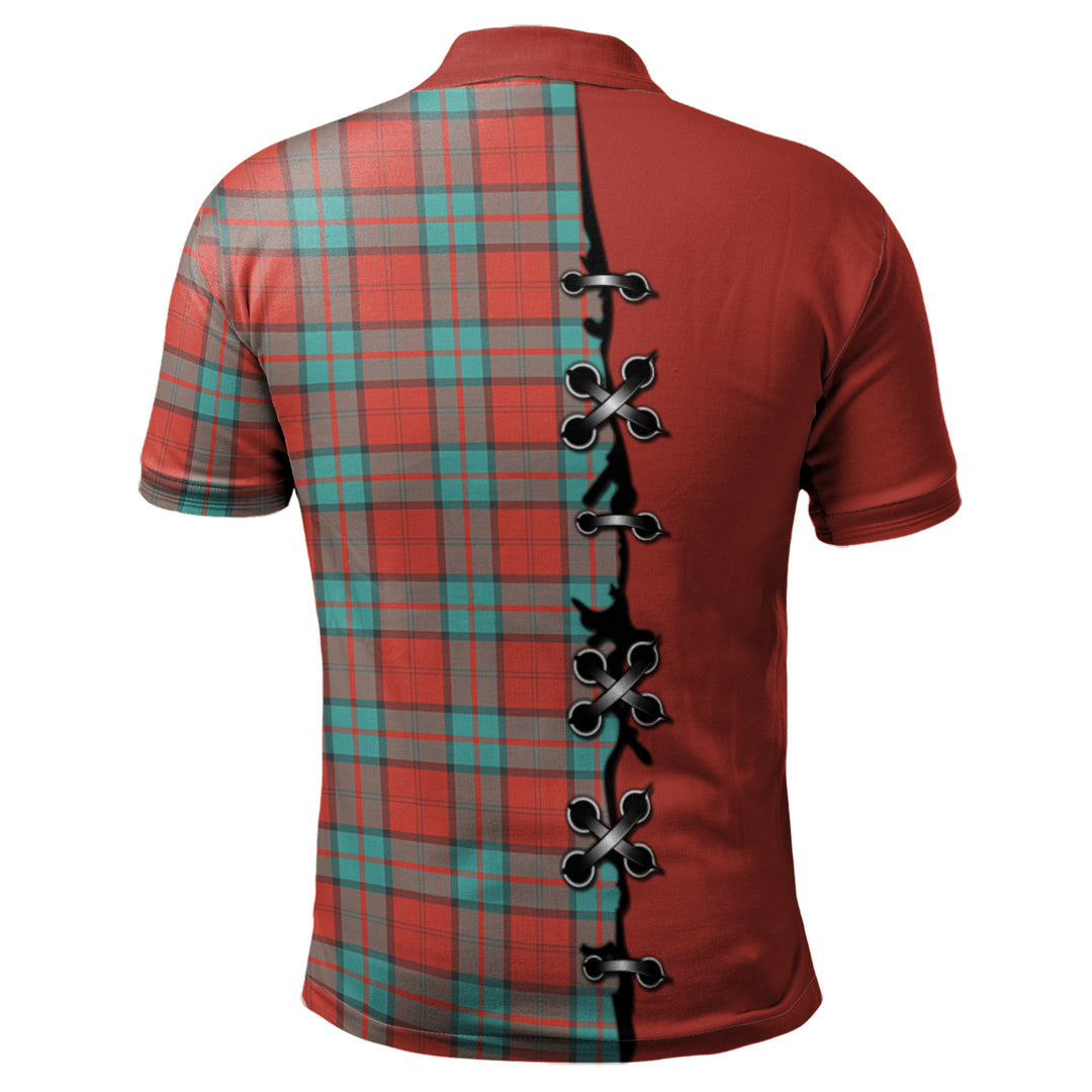 Dunbar Ancient Tartan Polo Shirt - Lion Rampant And Celtic Thistle Style