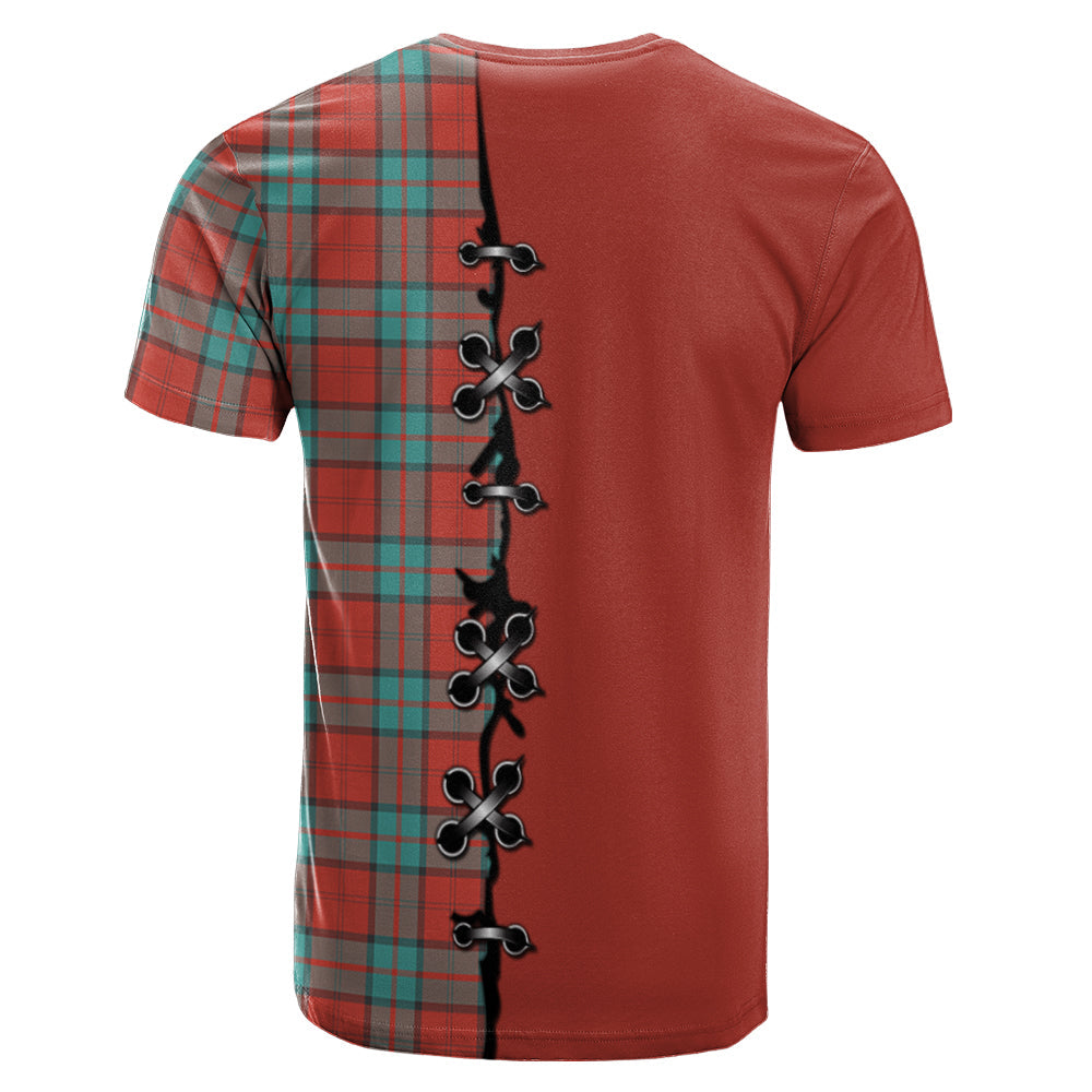 Dunbar Ancient Tartan T-shirt - Lion Rampant And Celtic Thistle Style