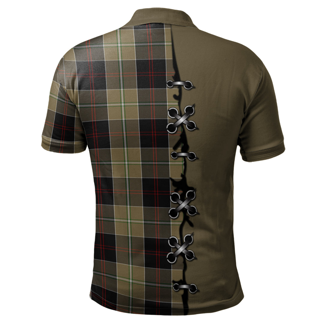 Dunlop Hunting Tartan Polo Shirt - Lion Rampant And Celtic Thistle Style
