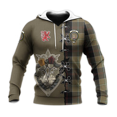 Dunlop Hunting Tartan Hoodie - Lion Rampant And Celtic Thistle Style