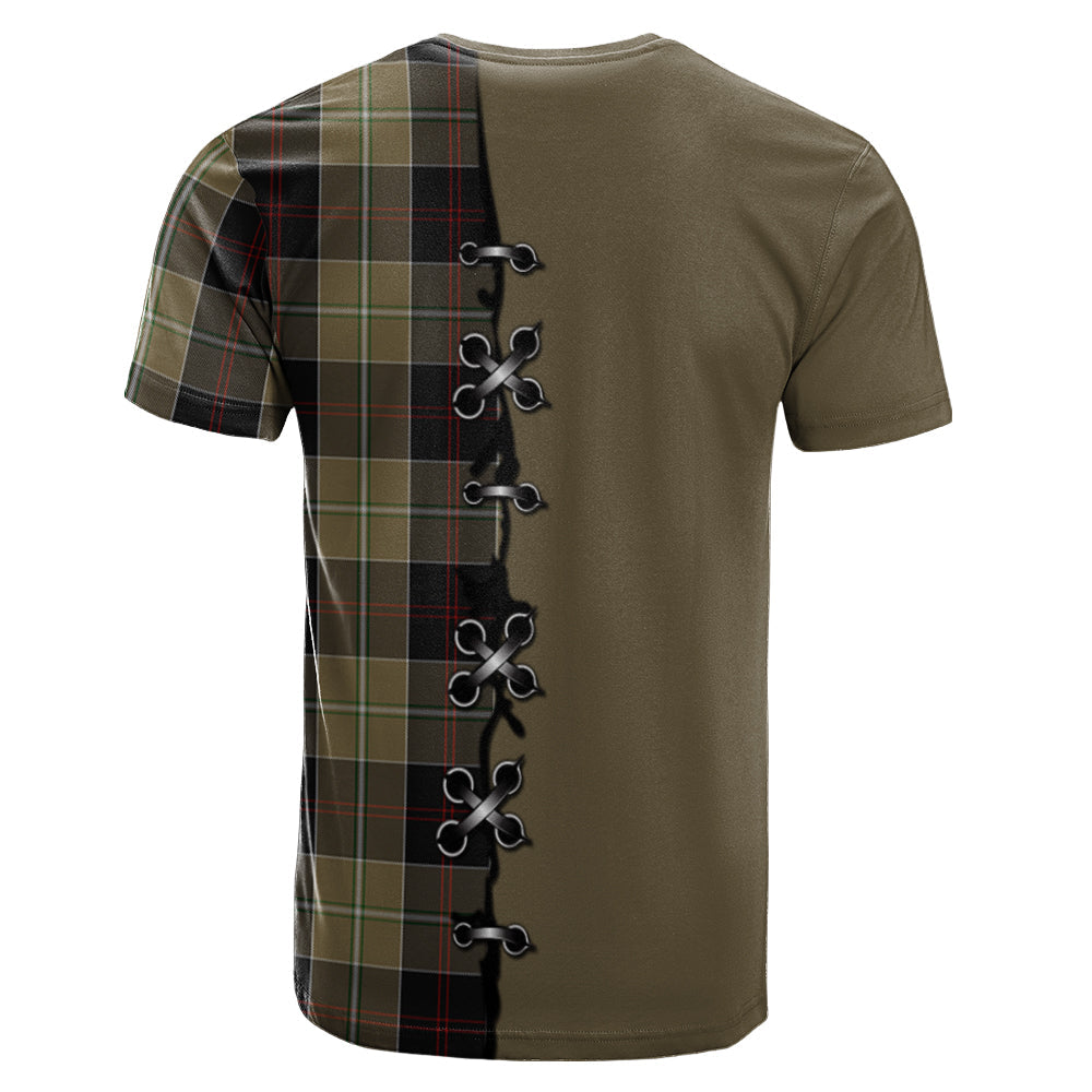 Dunlop Hunting Tartan T-shirt - Lion Rampant And Celtic Thistle Style