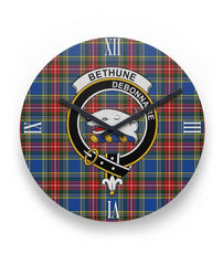 Bethune Family Tartan Crest Clock