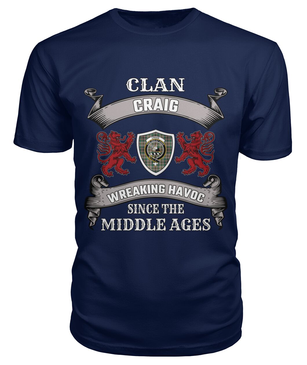 Craig Family Tartan - 2D T-shirt