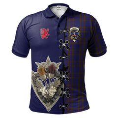 Elliot Tartan Polo Shirt - Lion Rampant And Celtic Thistle Style