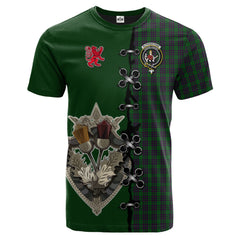 Elphinstone Tartan T-shirt - Lion Rampant And Celtic Thistle Style