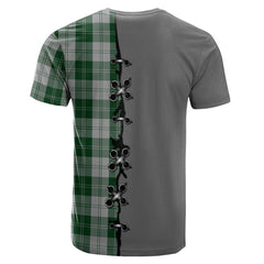 Erskine Green Tartan T-shirt - Lion Rampant And Celtic Thistle Style