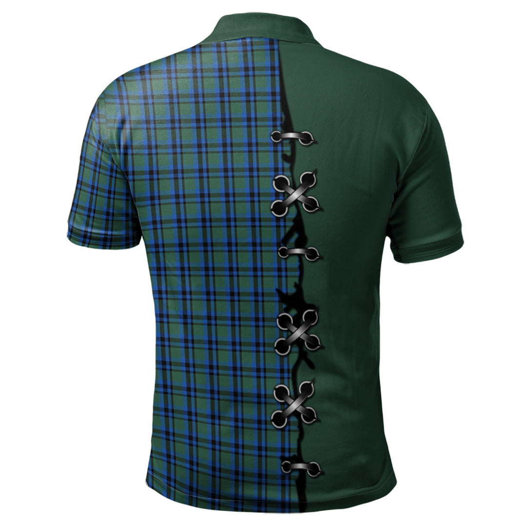 Falconer Tartan Polo Shirt - Lion Rampant And Celtic Thistle Style