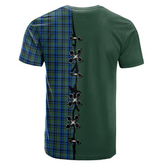 Falconer Tartan T-shirt - Lion Rampant And Celtic Thistle Style
