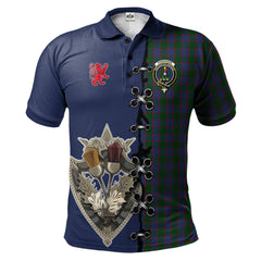 Ferguson Old Tartan Polo Shirt - Lion Rampant And Celtic Thistle Style