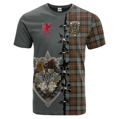 Ferguson Weathered Tartan T-shirt - Lion Rampant And Celtic Thistle Style
