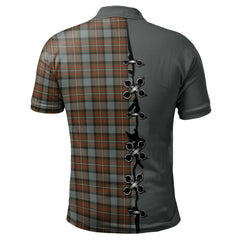 Ferguson Weathered Tartan Polo Shirt - Lion Rampant And Celtic Thistle Style