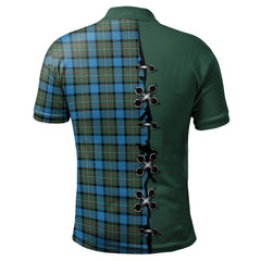 Fergusson Ancient Tartan Polo Shirt - Lion Rampant And Celtic Thistle Style