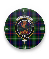 Sutherland Tartan Crest Clock
