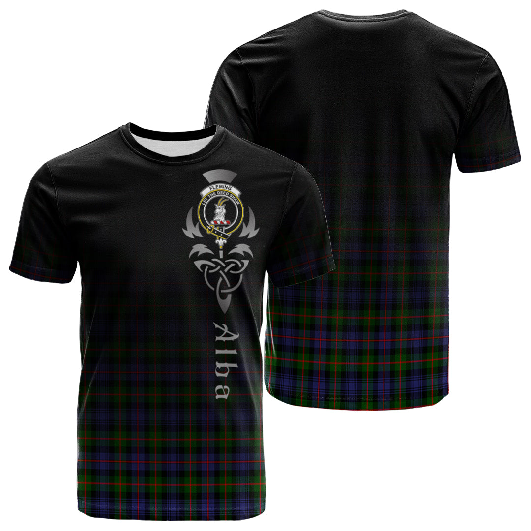 Fleming Tartan Crest T-shirt - Alba Celtic Style