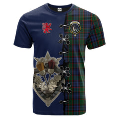 Fletcher Tartan T-shirt - Lion Rampant And Celtic Thistle Style