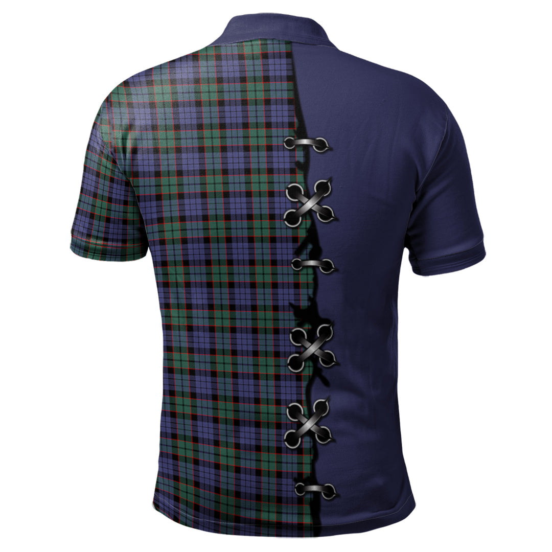 Fletcher Modern Tartan Polo Shirt - Lion Rampant And Celtic Thistle Style