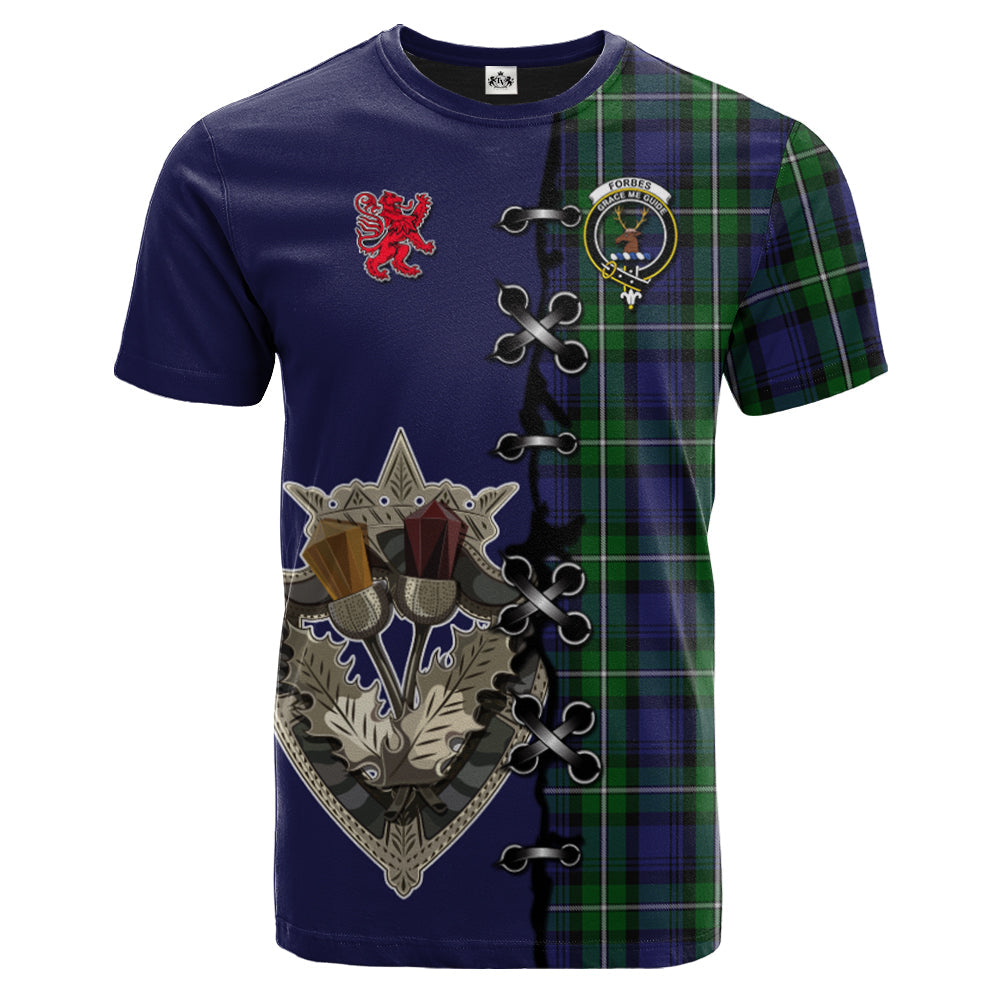 Forbes Tartan T-shirt - Lion Rampant And Celtic Thistle Style