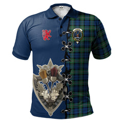 Forbes Ancient Tartan Polo Shirt - Lion Rampant And Celtic Thistle Style