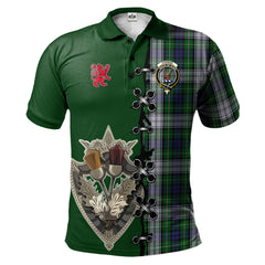 Forbes Dress Tartan Polo Shirt - Lion Rampant And Celtic Thistle Style