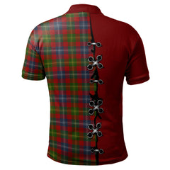 Forrester or Foster Tartan Polo Shirt - Lion Rampant And Celtic Thistle Style