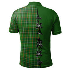 Forrester or Foster Hunting Tartan Polo Shirt - Lion Rampant And Celtic Thistle Style
