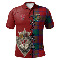 Fotheringham Modern Tartan Polo Shirt - Lion Rampant And Celtic Thistle Style