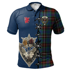 Fraser Hunting Ancient Tartan Polo Shirt - Lion Rampant And Celtic Thistle Style