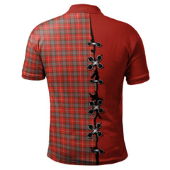 Fraser Weathered Tartan Polo Shirt - Lion Rampant And Celtic Thistle Style