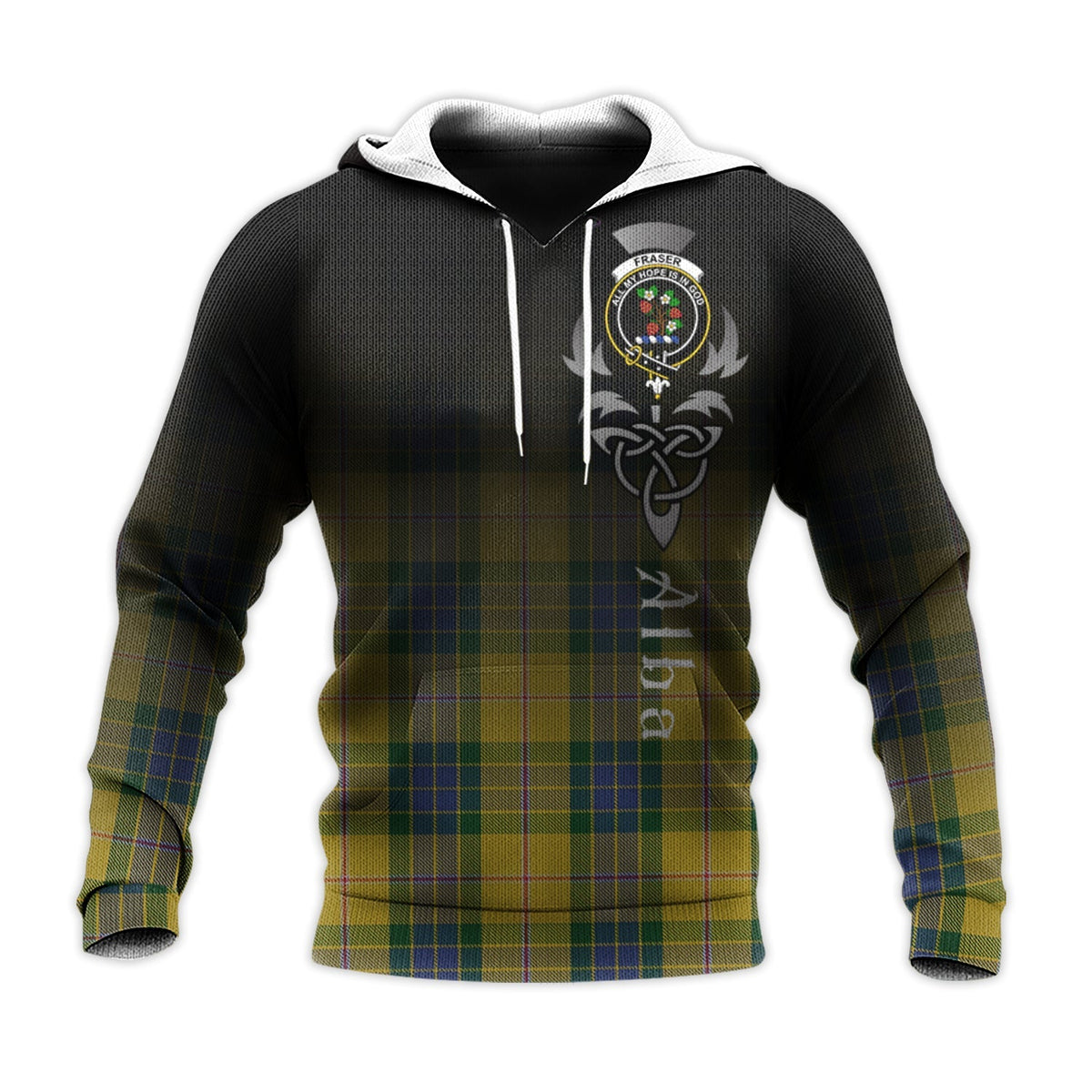 Fraser Yellow Tartan Hoodie - Alba Celtic Style