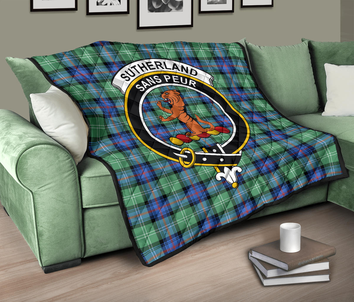 Sutherland Ancient Tartan Crest Quilt - SP