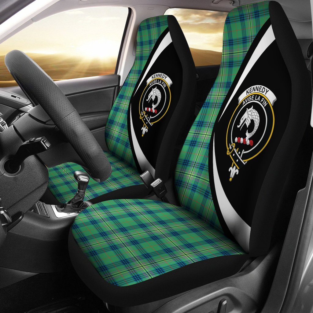 Kennedy Ancient Tartan Crest Circle Car Seat Cover