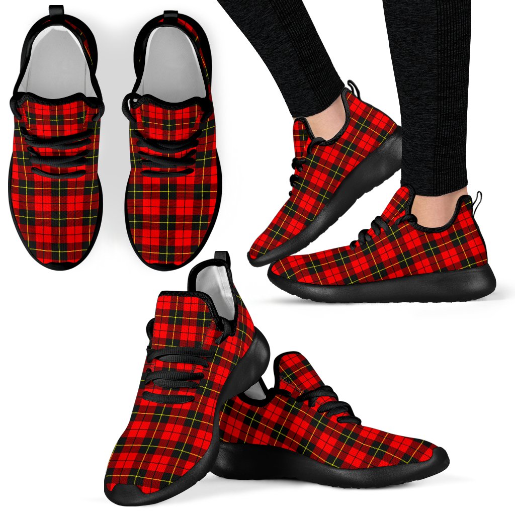 Wallace Hunting - Red Tartan Mesh Knit Sneakers