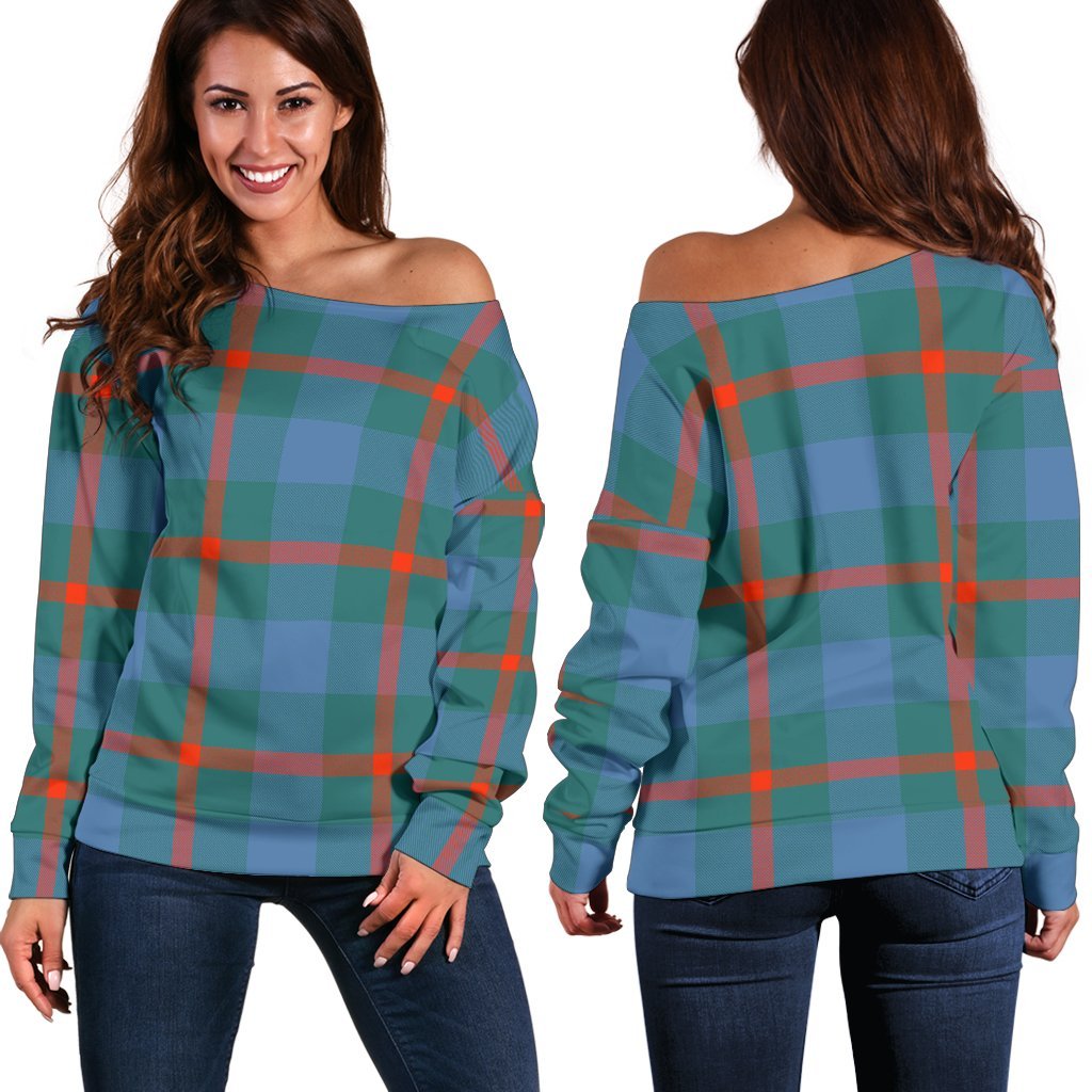 Agnew Ancient Family Tartan Off Shoulder Sweater