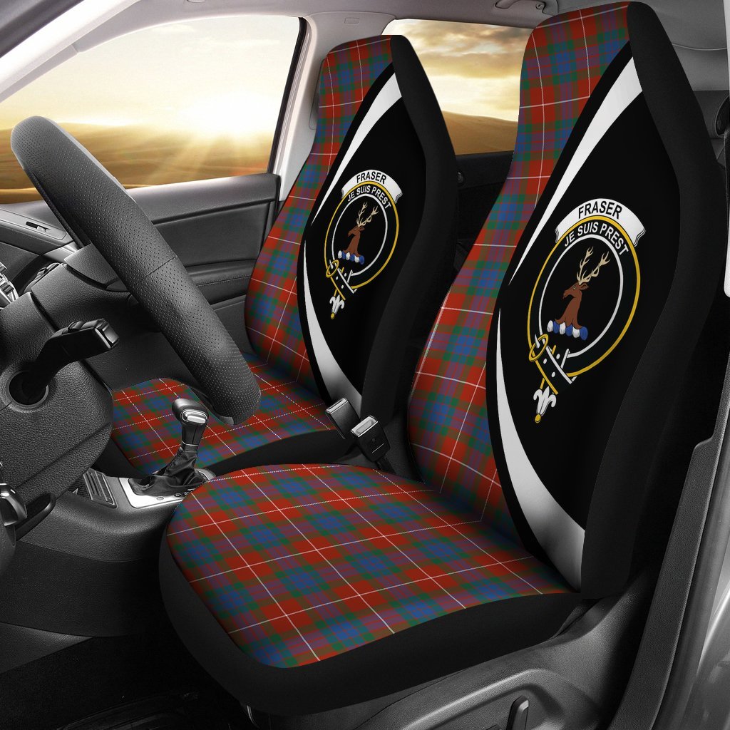 Fraser Ancient Tartan Crest Circle Car Seat Cover