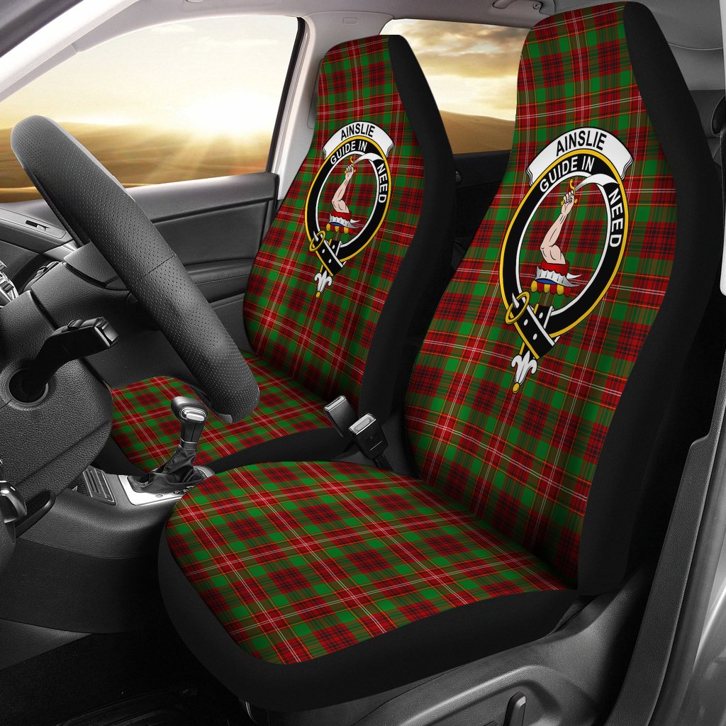 Ainslie Family Tartan Crest Car Seat Cover