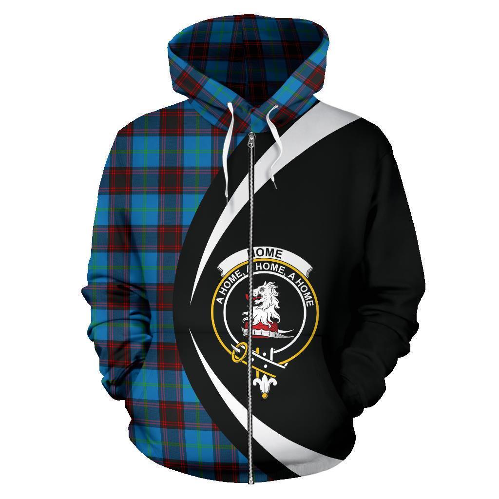 Home Ancient Tartan Crest Zipper Hoodie - Circle Style