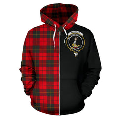 Wallace Weathered Tartan Crest Zipper Hoodie - Half Of Me Style