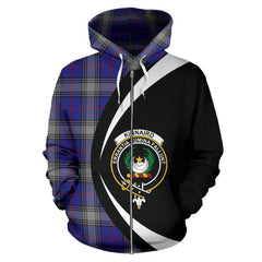 Kinnaird Tartan Crest Zipper Hoodie - Circle Style