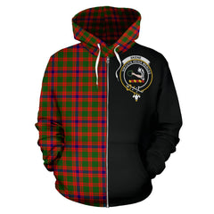 Skene Modern Tartan Crest Zipper Hoodie - Half Of Me Style