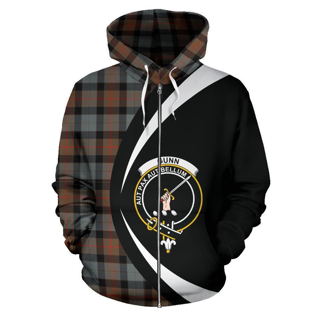 Gunn Weathered Tartan Crest Zipper Hoodie - Circle Style