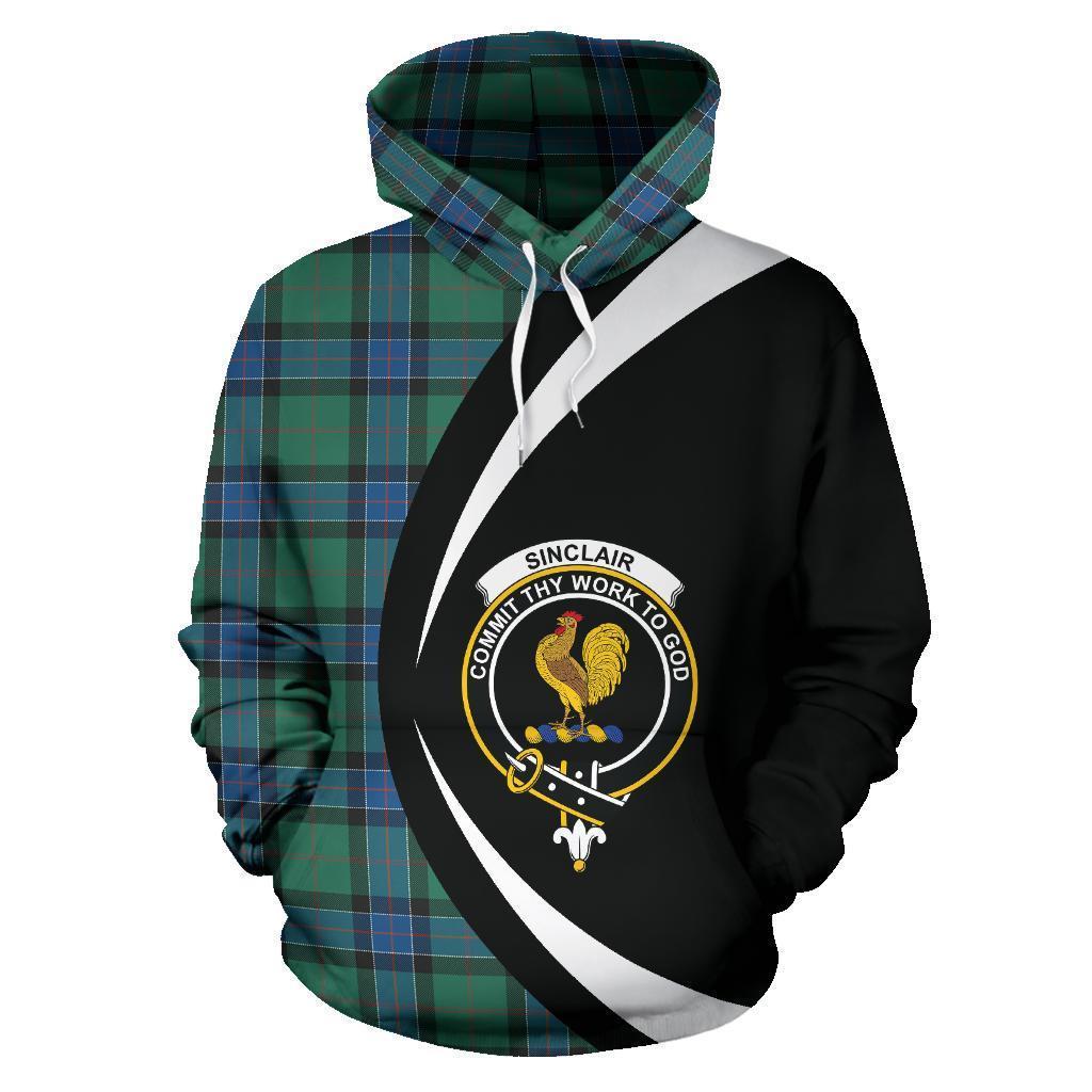 Sinclair Hunting Ancient Tartan Crest Hoodie - Circle Style