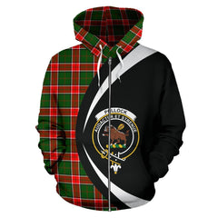 Pollock Modern Tartan Crest Zipper Hoodie - Circle Style