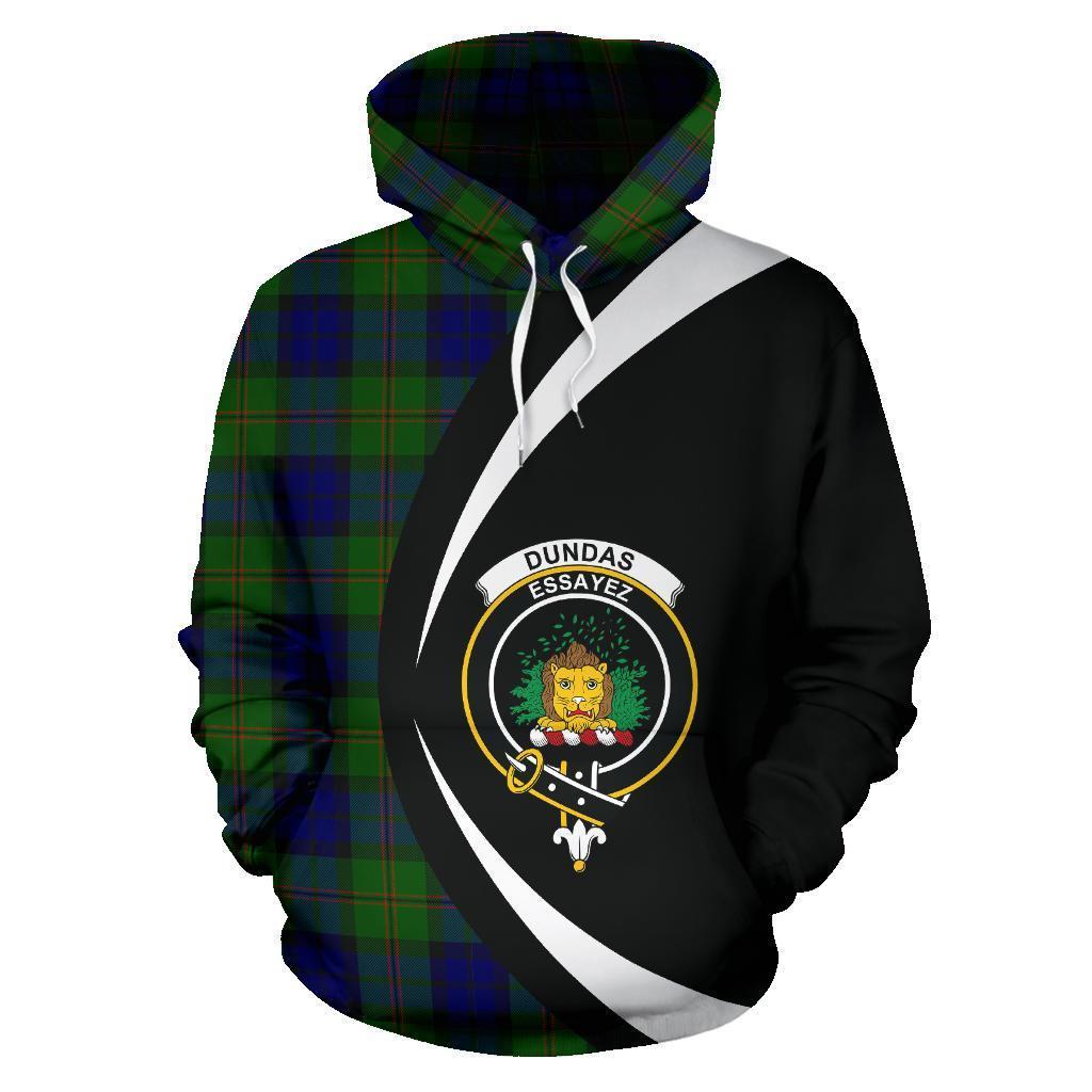 Dundas Modern Tartan Crest Hoodie - Circle Style