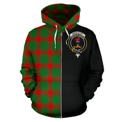 Middleton Modern Tartan Crest Zipper Hoodie - Half Of Me Style