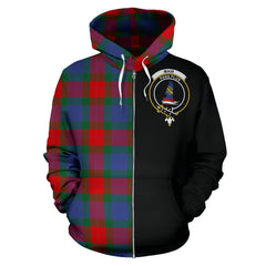 Mar Tartan Crest Zipper Hoodie - Half Of Me Style